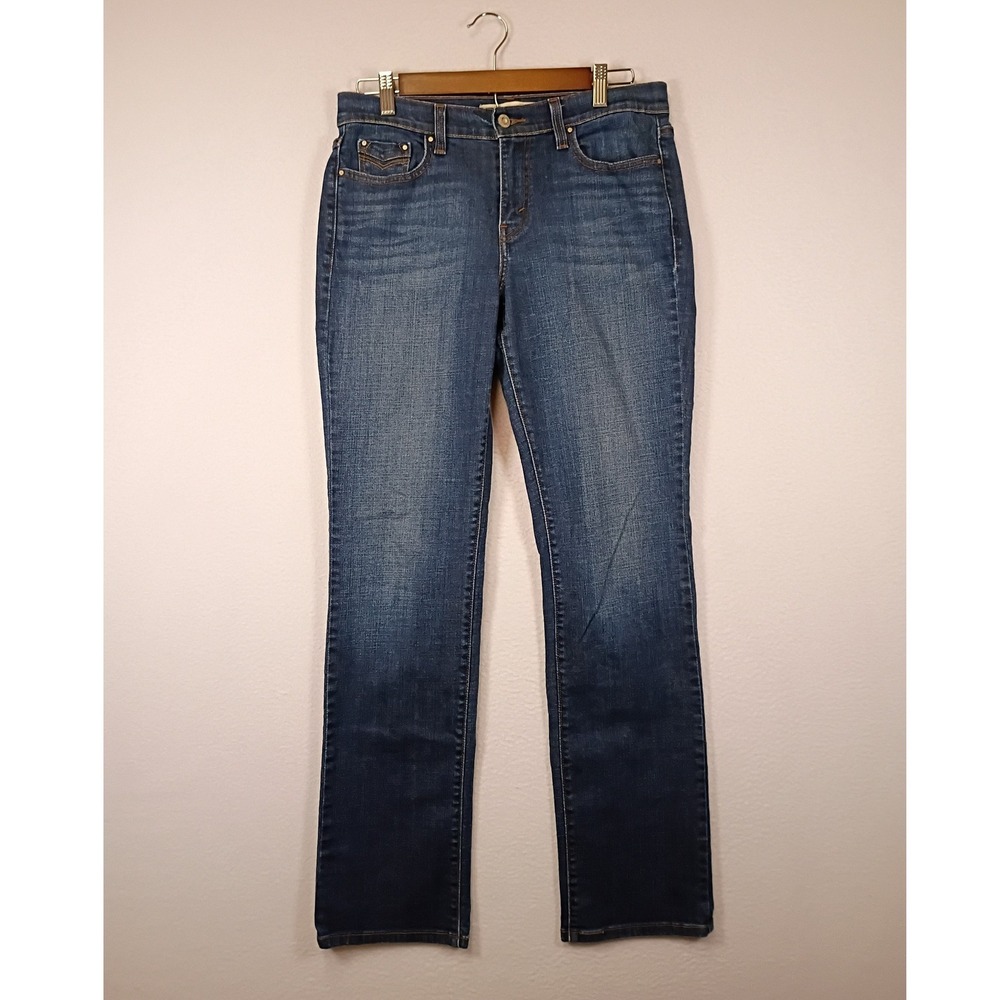 Classic Americana Levis 505 Straight Leg Jeans Womens 4M Blue Medium Wash Denim